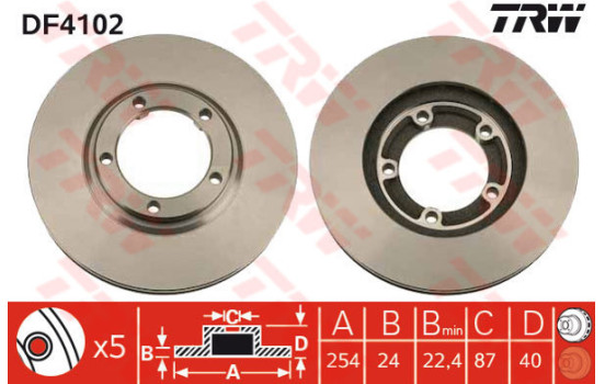 Disque de frein DF4102 TRW