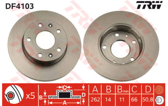Disque de frein DF4103 TRW