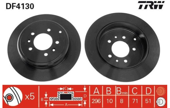 Disque de frein DF4130 TRW