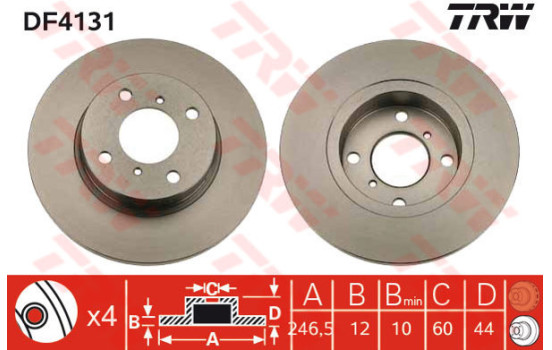 Disque de frein DF4131 TRW
