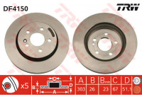 Disque de frein DF4150 TRW