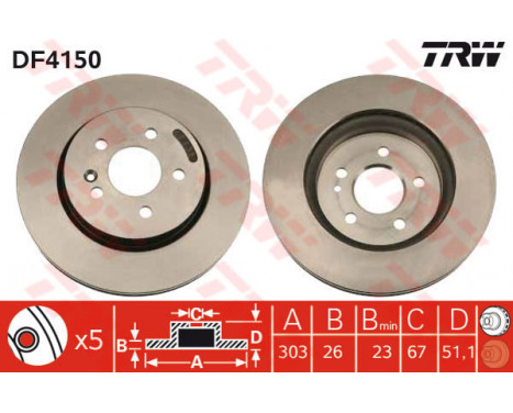 Disque de frein DF4150 TRW