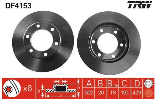 Disque de frein DF4153 TRW