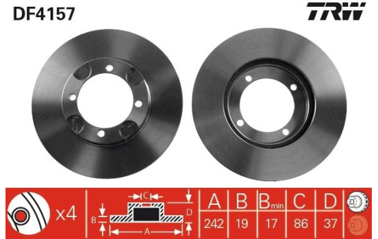 Disque de frein DF4157 TRW, Image 2