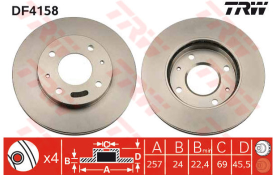 Disque de frein DF4158 TRW