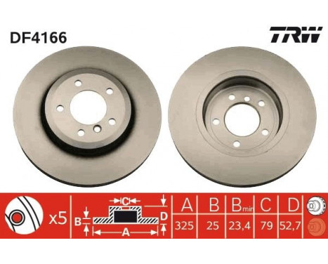 Disque de frein DF4166 TRW, Image 3