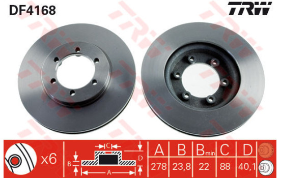 Disque de frein DF4168 TRW