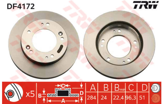 Disque de frein DF4172 TRW