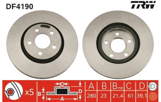 Disque de frein DF4190 TRW