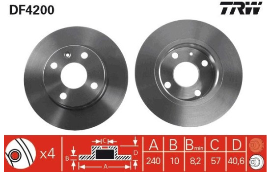 Disque de frein DF4200 TRW, Image 2
