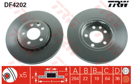 Disque de frein DF4202 TRW