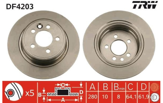 Disque de frein DF4203 TRW