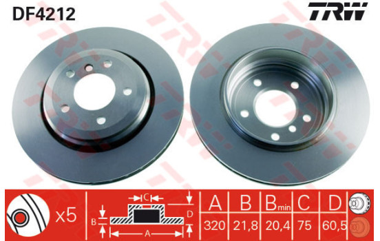 Disque de frein DF4212 TRW