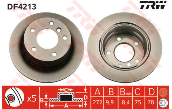 Disque de frein DF4213 TRW