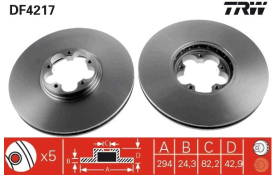 Disque de frein DF4217 TRW, Image 2