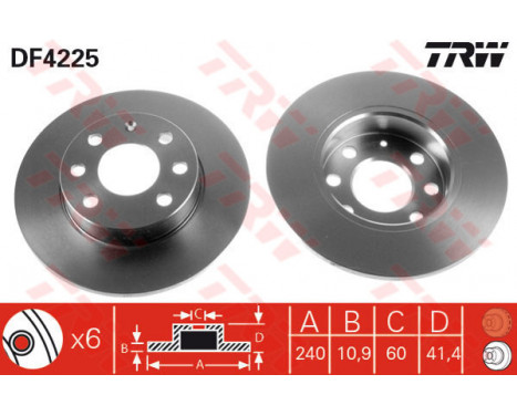 Disque de frein DF4225 TRW