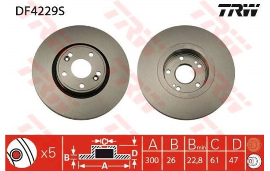 Disque de frein DF4229S TRW