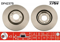 Disque de frein DF4237S TRW