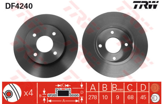 Disque de frein DF4240 TRW