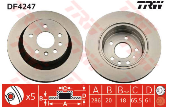 Disque de frein DF4247 TRW