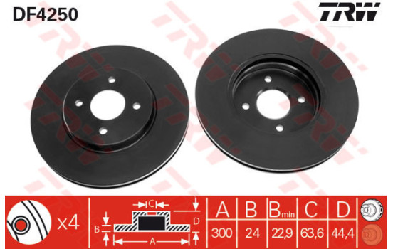 Disque de frein DF4250 TRW