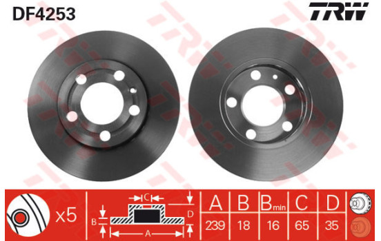 Disque de frein DF4253 TRW