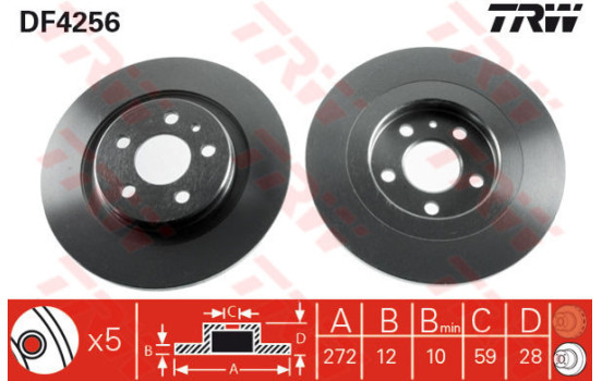 Disque de frein DF4256 TRW