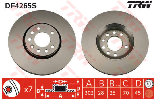 Disque de frein DF4265S TRW