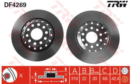 Disque de frein DF4269 TRW
