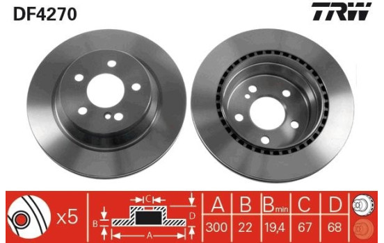 Disque de frein DF4270 TRW, Image 2