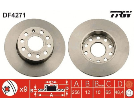Disque de frein DF4271 TRW, Image 4