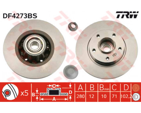 Disque de frein DF4273BS TRW