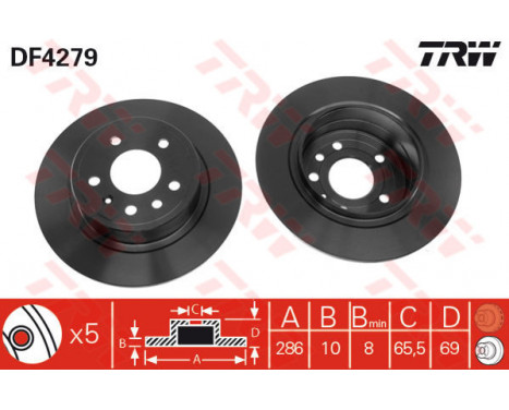 Disque de frein DF4279 TRW