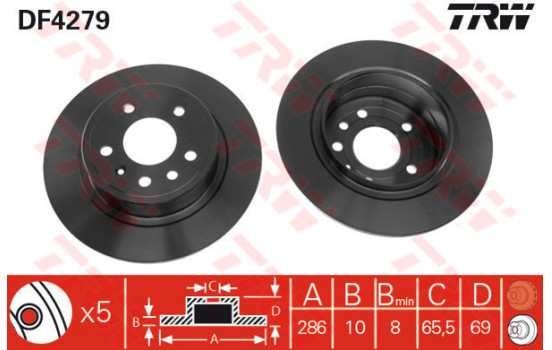Disque de frein DF4279 TRW