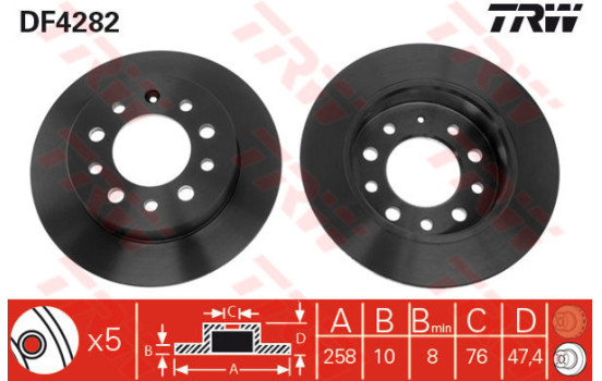 Disque de frein DF4282 TRW