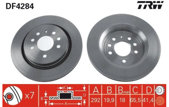 Disque de frein DF4284 TRW, Image 2