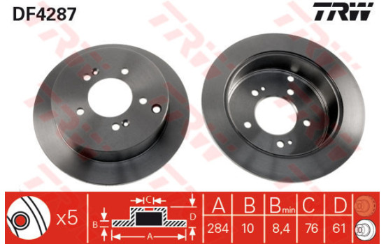 Disque de frein DF4287 TRW