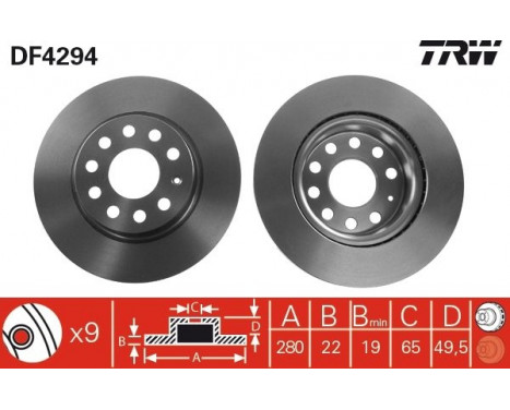 Disque de frein DF4294 TRW, Image 3