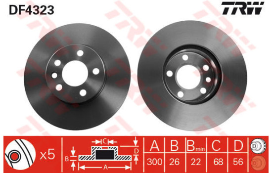 Disque de frein DF4323 TRW