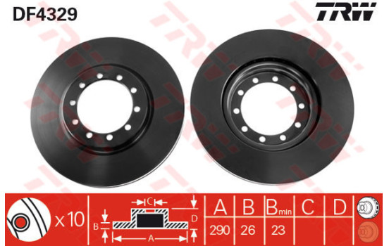 Disque de frein DF4329 TRW