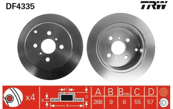 Disque de frein DF4335 TRW, Image 2
