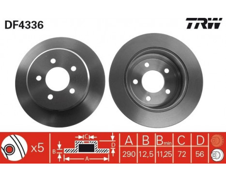 Disque de frein DF4336 TRW