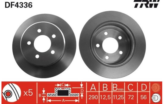 Disque de frein DF4336 TRW