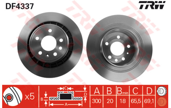Disque de frein DF4337 TRW