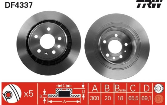 Disque de frein DF4337 TRW, Image 2