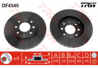Disque de frein DF4345 TRW