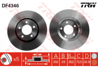 Disque de frein DF4346 TRW