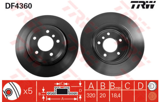 Disque de frein DF4360 TRW