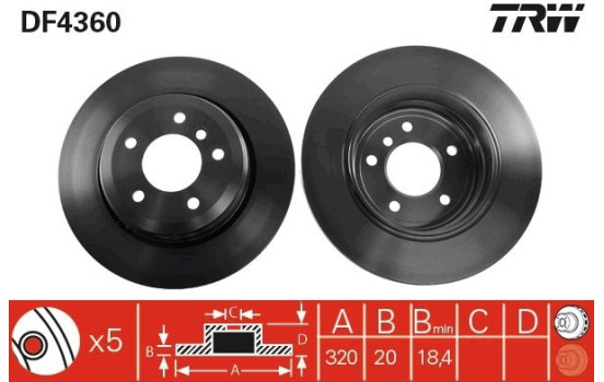 Disque de frein DF4360 TRW, Image 2
