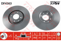Disque de frein DF4363 TRW